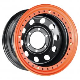 Off-Road Wheels Диск усиленный стальной черный с бедлоком (оранжевый) 8x15 PCD6x139.7 ET-19 DIA 110  Черный